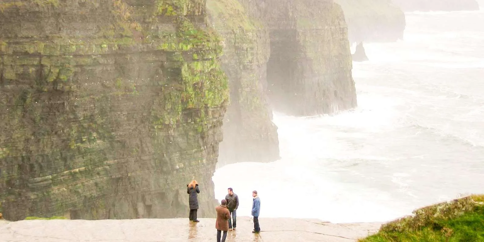 Sunset over the Atlantic Ocean at the Cliffs of Moher Ireland